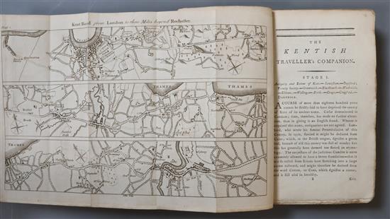 Fisher, Thomas - The Kentish Travellers Companion, 4th edition, 8vo, rebacked paper wrappers, with folding